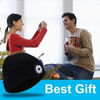 قبعة شتوية بسماعات Bluetooth وضوء LED